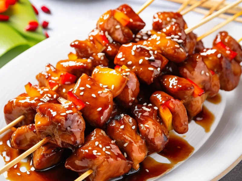 Keto Teriyaki Chicken Skewers with Sugar-Free Glaze