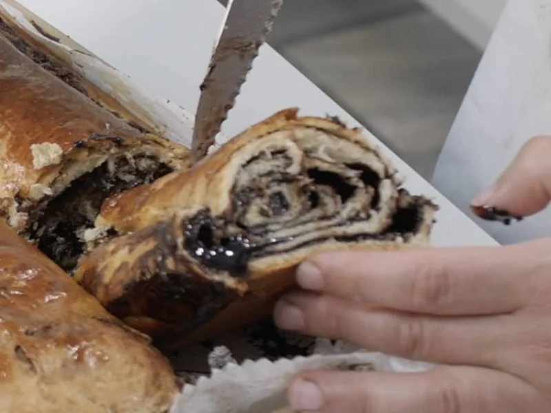 Traditional Jewish Kokosh Cake with Dutch Cocoa Swirl