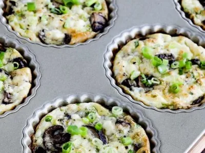 Baked Mushroom and Feta Cheese Mini Tart Frittatas