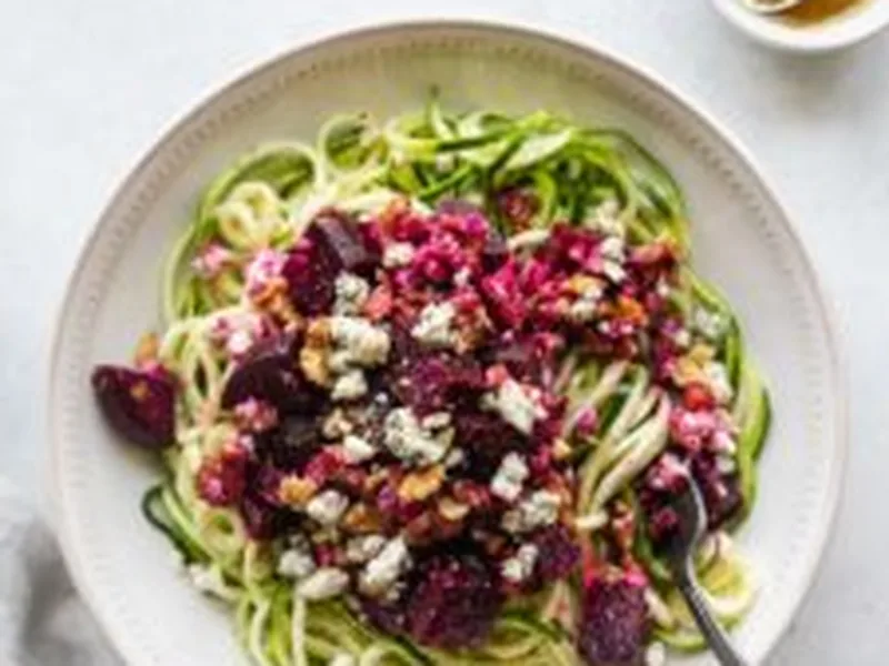 Spiralized Beet and Blue Cheese Zucchini Noodle Salad