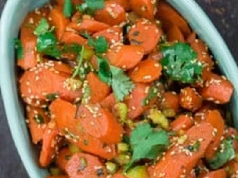 Moroccan Spiced Carrot Salad with Harissa and Fresh Herbs