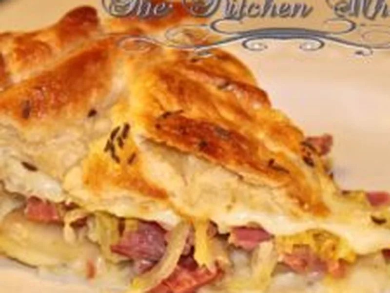 Savory Reuben Jarlsberg Tart with Caraway Crust
