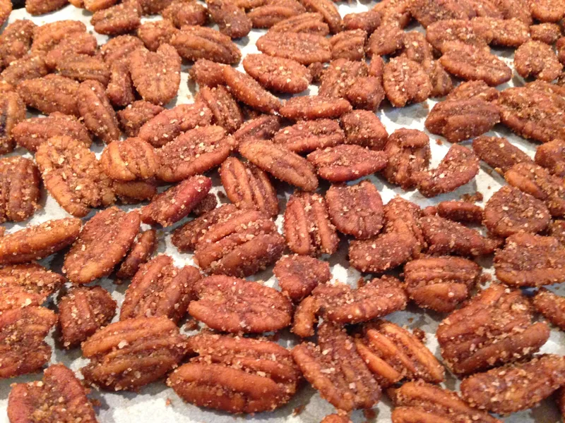Rum-Glazed Spiced Pecans with Dark Spices