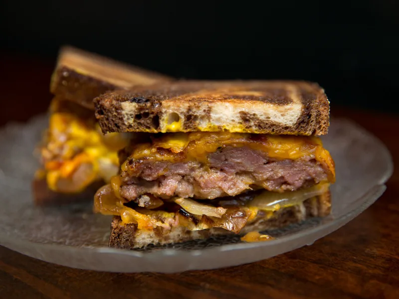 Dale Talde's Cast Iron Porky Melt with Marble Rye