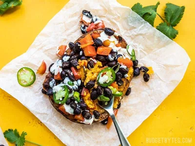 Jerk-Spiced Sweet Potatoes with Chipotle Lime Crema