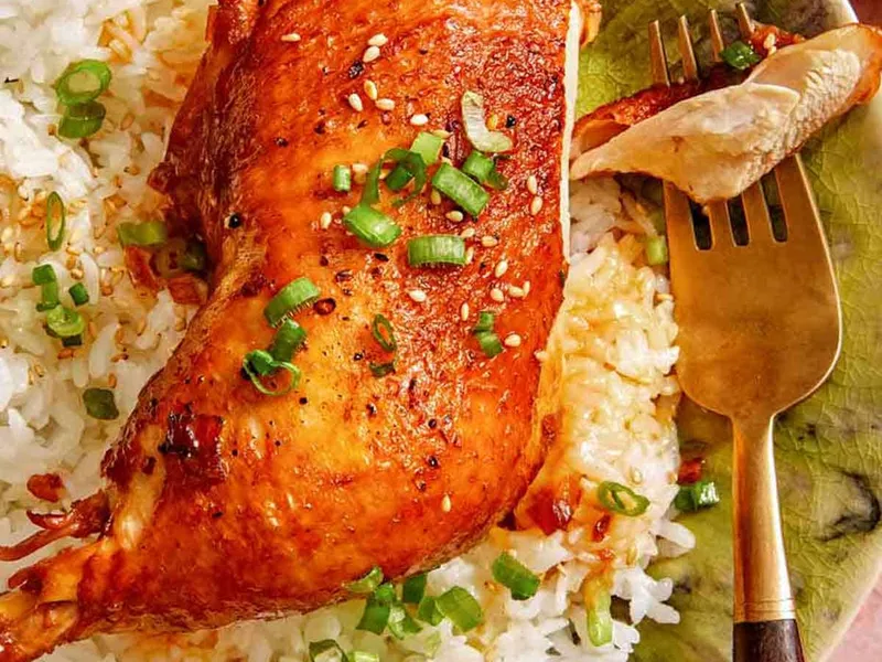 Garlic and Ginger Braised Chicken with Soy Glaze