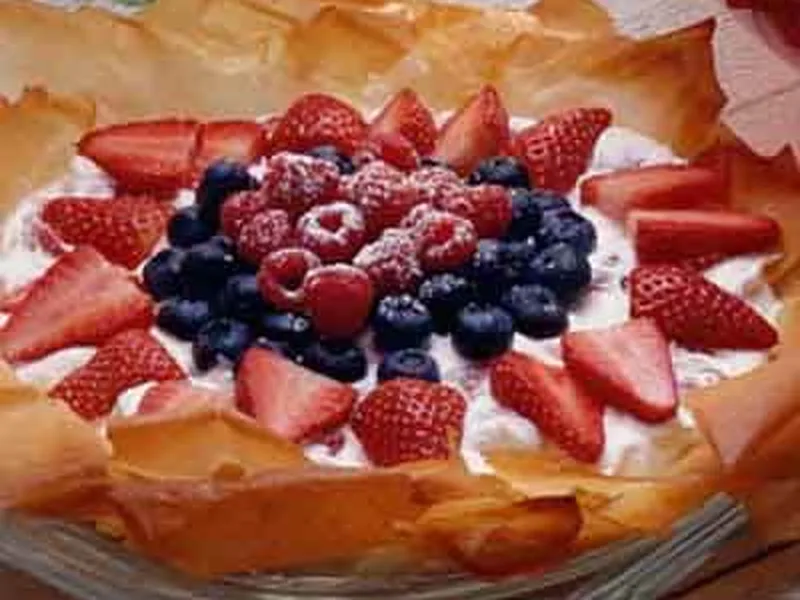 Crisp Phyllo Cups with Whipped Cream and Fresh Berries