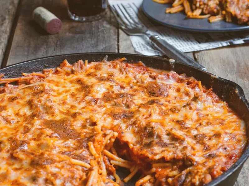One Skillet Spaghetti with Ground Turkey and Cheese