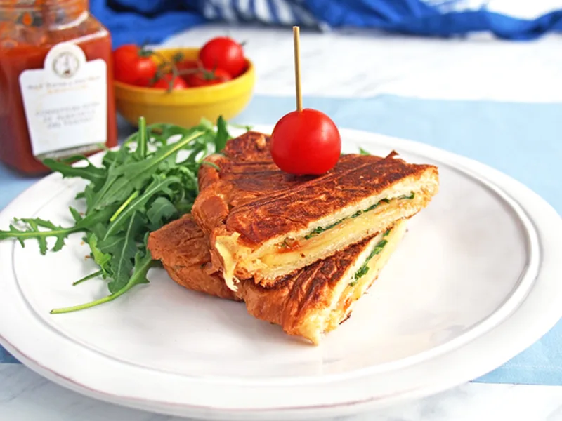 Gruyère and Apricot Croissant Sandwich, Grilled