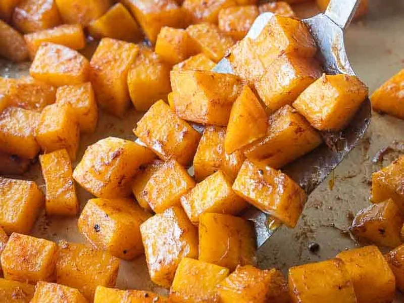 Roasted Butternut Squash with Cinnamon Brown Sugar