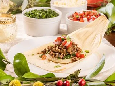 Deconstructed Beef Tamales with Chimichurri