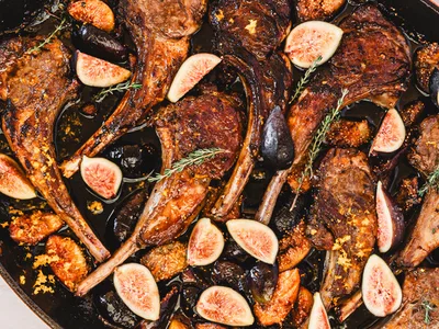 Pan-Seared Lamb Chops with Fig and Citrus Demi-Glace