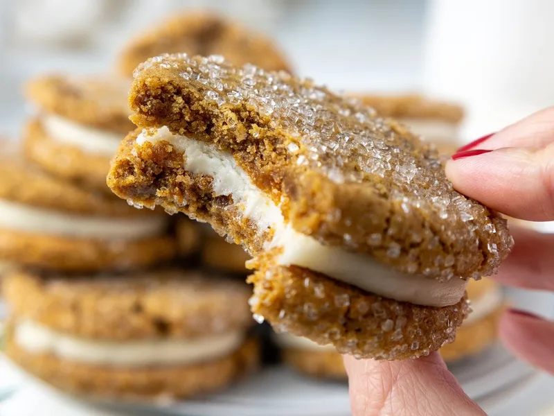 Gingerbread Chocolate Sandwich Cookies with Molasses