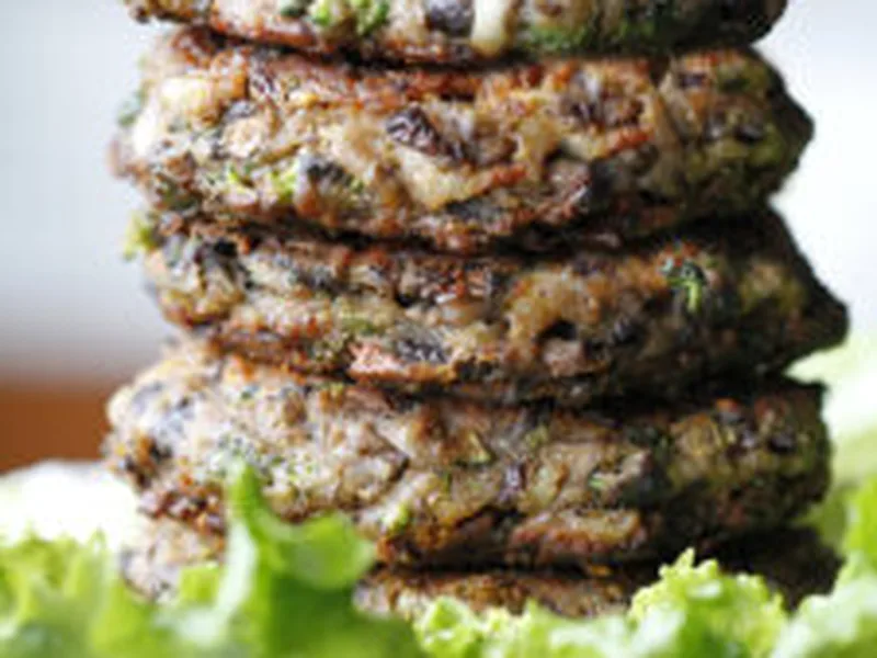 Portobello Black Bean Veggie Burgers with Panko Crust