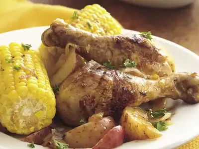 One-Pan Chicken and Corn with Potatoes