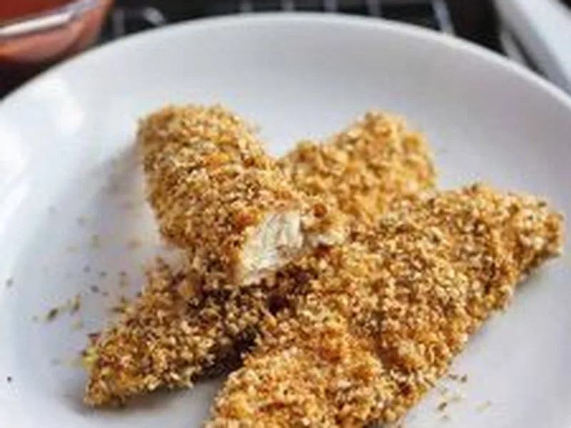 Baked Gluten-Free Chicken Fingers with Sunflower Seed Coating
