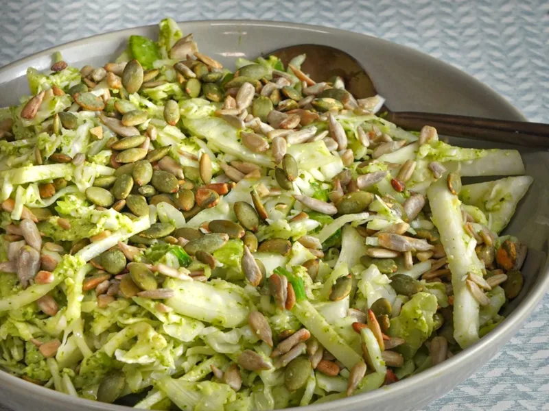 Green Goddess Crunchy Slaw with Cashew Herb Dressing
