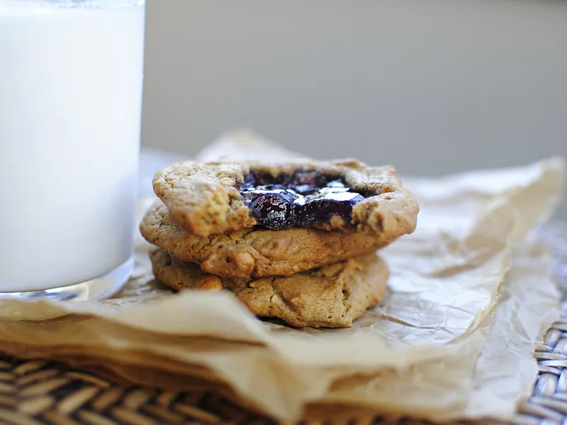 Peanut Butter Jam Thumbprint Cookies