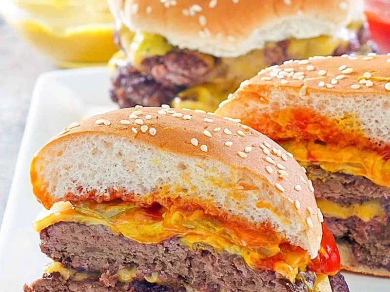 Burger King Style Double Cheeseburger with American Cheese