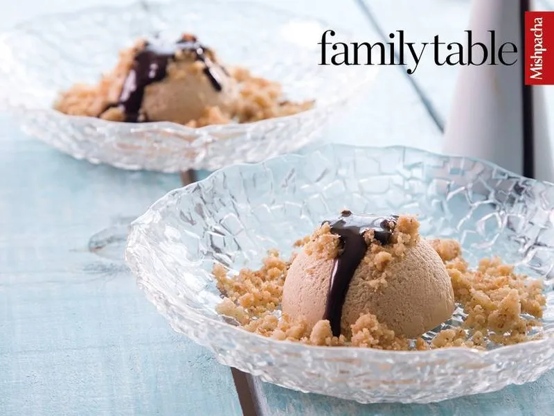 Coffee Nougat Ice Cream Bombes with Walnut Crumble