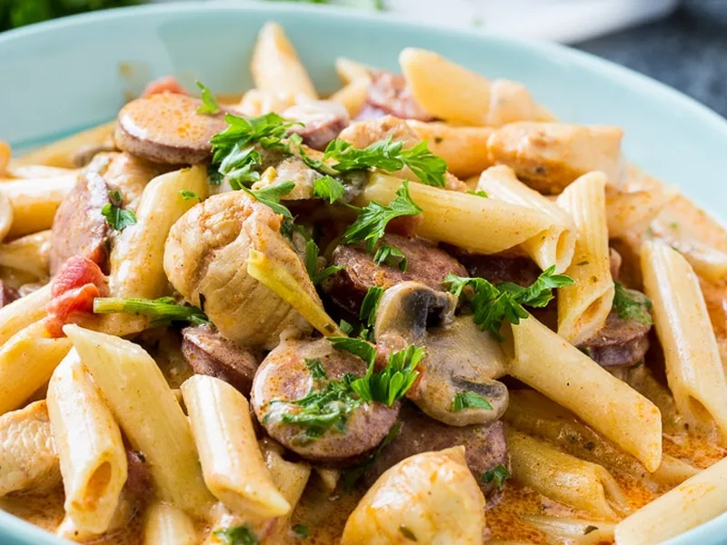 Instant Pot Creamy Cajun Pasta with Sausage and Chicken