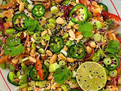 Asian Chopped Salad with Quorn Sweet Chilli Fillets