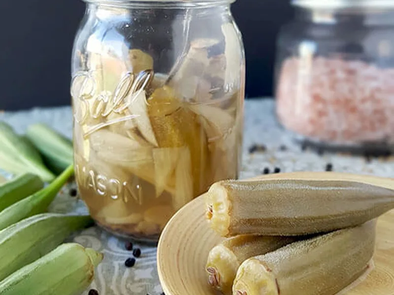 Garlic-Dill Fermented Pickled Okra