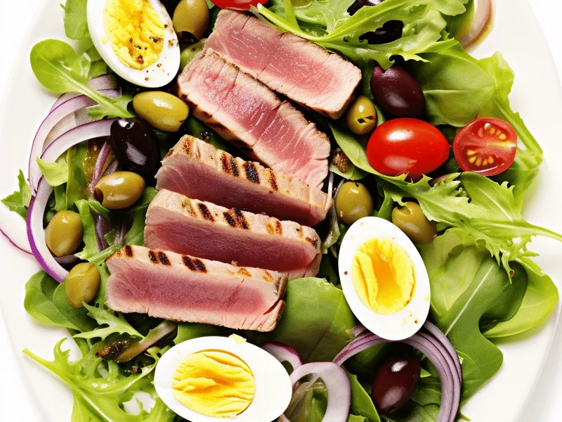 Grilled Tuna Nicoise Salad with Dijon Dressing