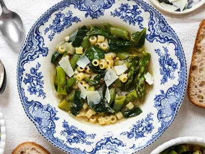 Spring Green Minestrone with Ditalini Pasta