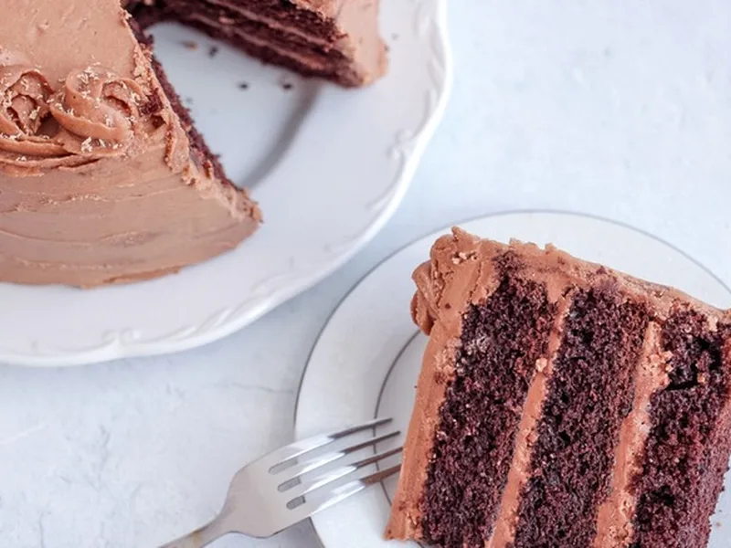 Triple Layer Chocolate Mocha Cake with Espresso Buttercream