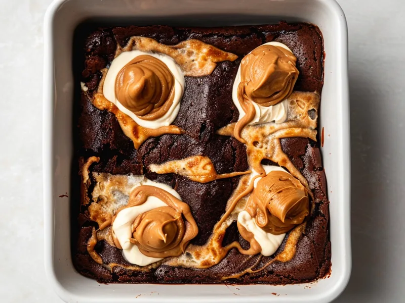 Keto Peanut Butter Swirl Brownies with Almond Flour