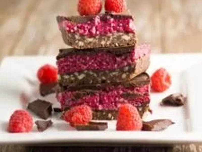 No-Bake Chocolate Raspberry Cashew Squares