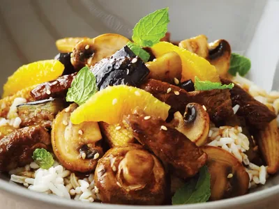 Fast Autumn Lamb Stir-Fry with Orange and Ginger