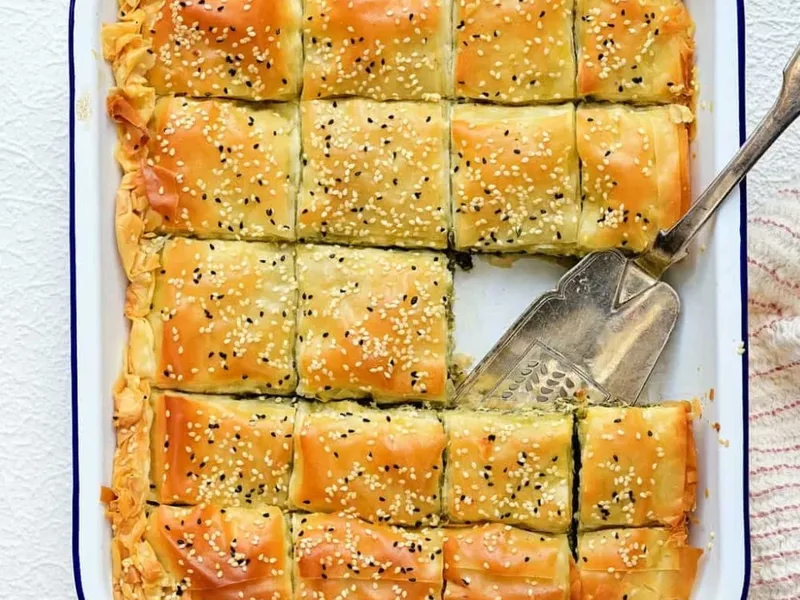 Greek Spanakopita with Feta and Ricotta in Flaky Phyllo