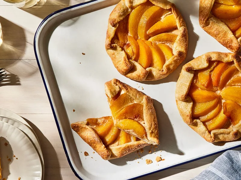 Mini Peach Galettes With Cardamom and Goat Cheese