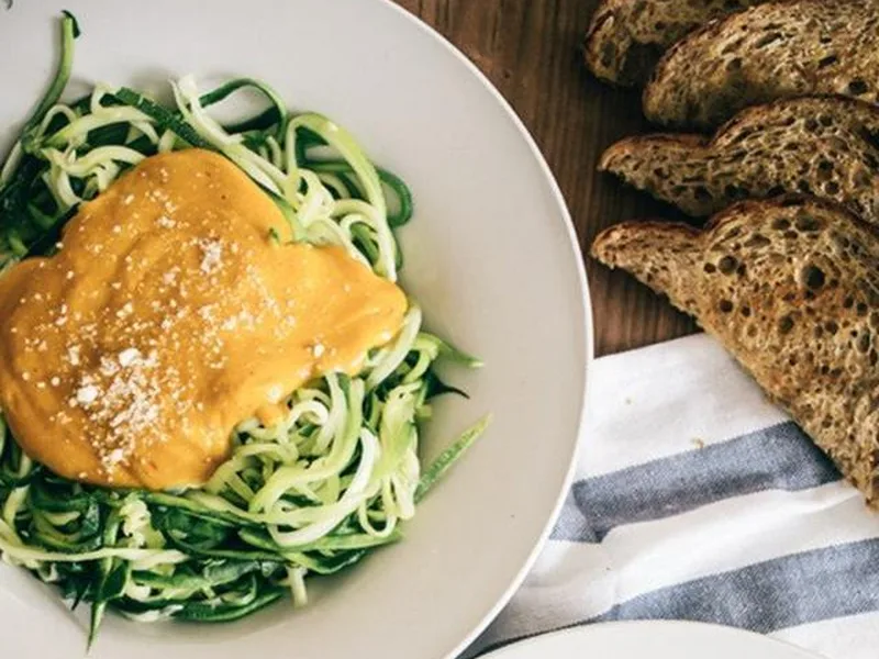 Pumpkin Chipotle Alfredo with Spiralized Zucchini