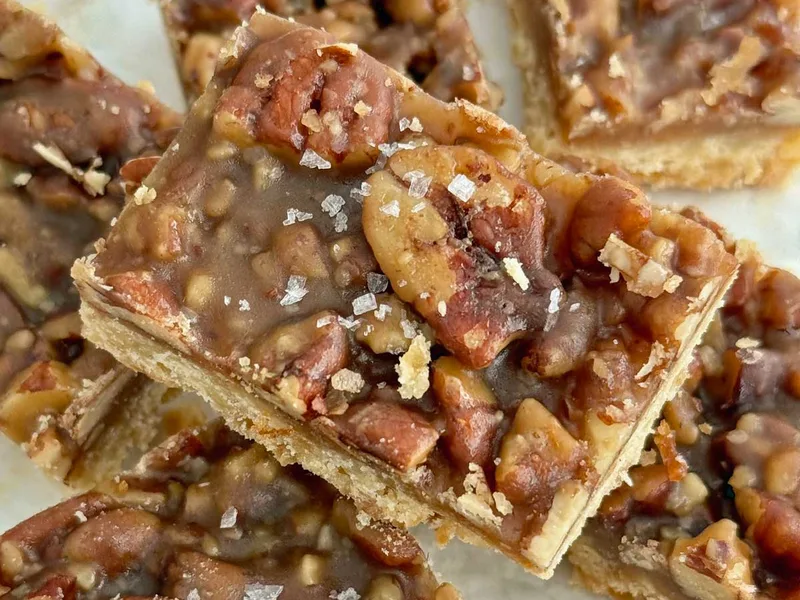 Honey Pecan Shortbread Bars with Brown Sugar Crust