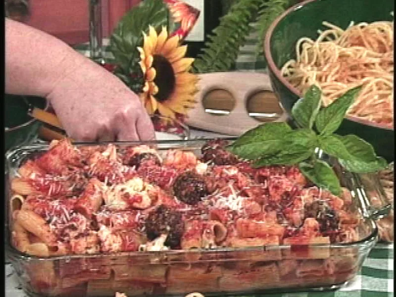 Sicilian Baked Rigatoni with Cauliflower and Beef Meatballs