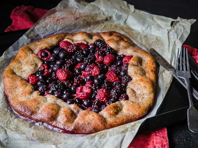 Low-Carb Almond Flour Berry Galette with Mozzarella Crust