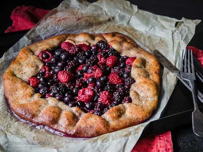 Low-Carb Almond Flour Berry Galette with Mozzarella Crust