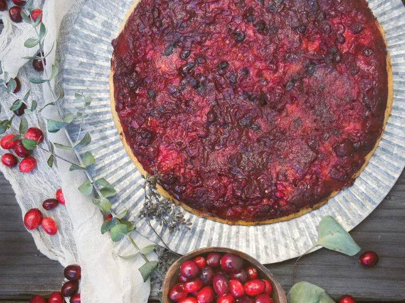 Cast Iron Orange Cranberry Upside Down Cake
