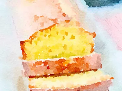 Lavender Lemon Weekend Cake with Blackberry Glaze