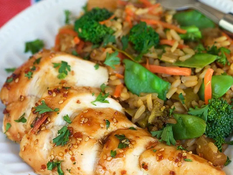 Baked Teriyaki Chicken and Rice Casserole