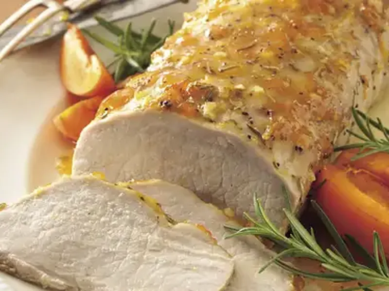 Roasted Pork Loin with Apricot-Rosemary Glaze