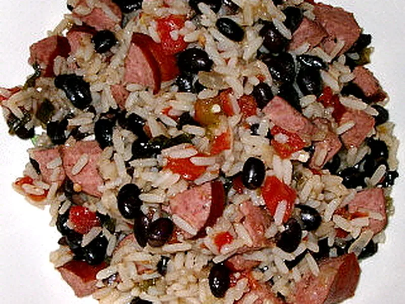 One-Pot Black Beans Sausage and Rice Skillet