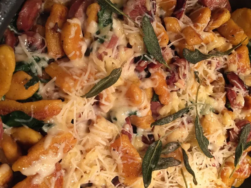 Butternut Squash Gnocchi with Chicken Sausage and Fontina
