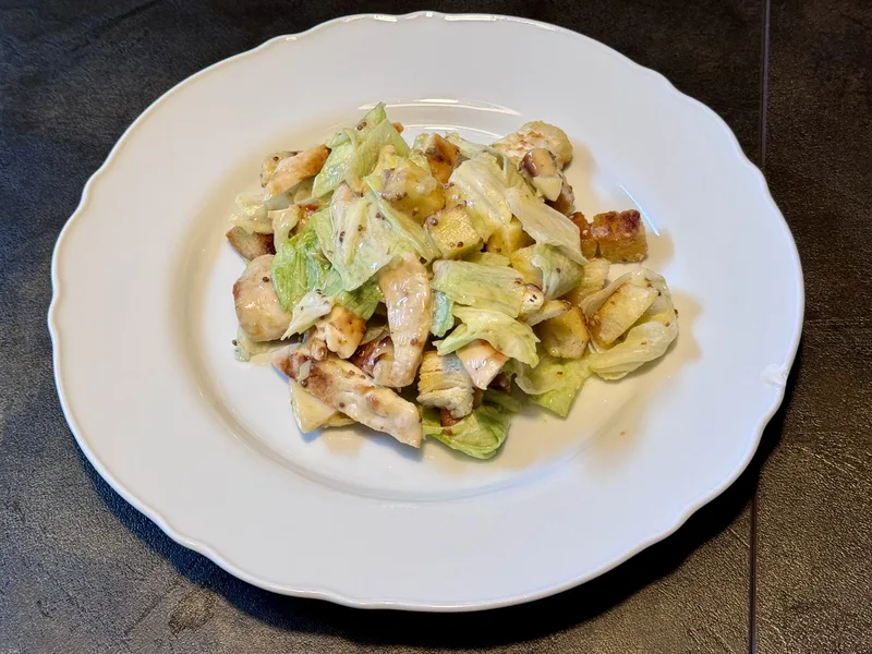 Grilled Chicken Caesar Salad with Parmesan Crisps