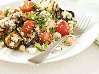 Feta Tabbouleh with Charred Aubergines