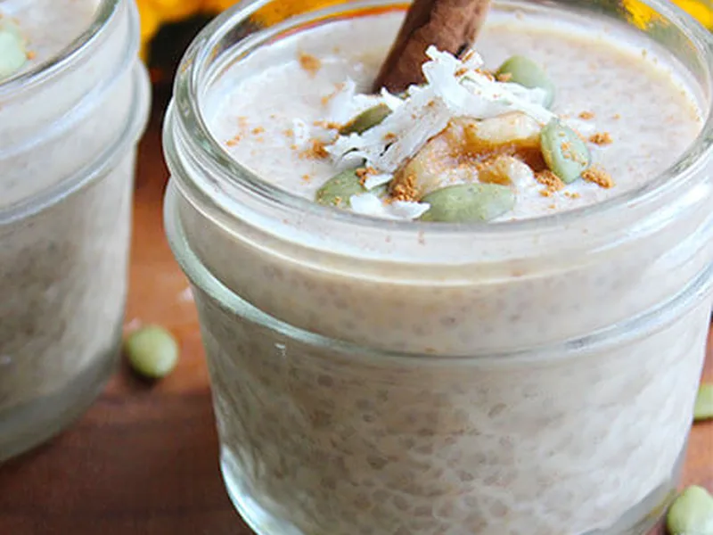 Overnight Pumpkin Spice Chia Seed Pudding with Maple Syrup
