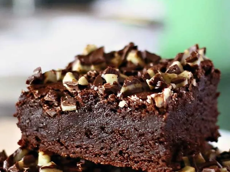 Irish Cream Mint Brownies with Andes Pieces